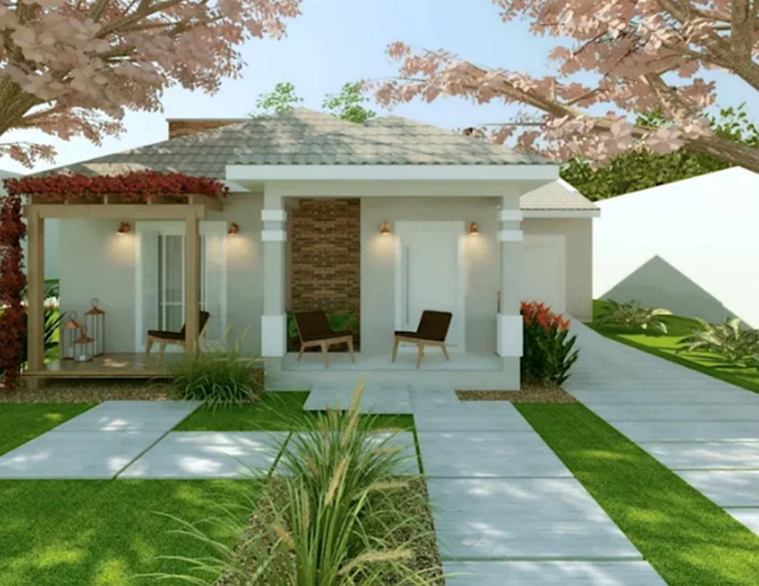 Desain Rumah Impian Sederhana Elegan dengan Taman