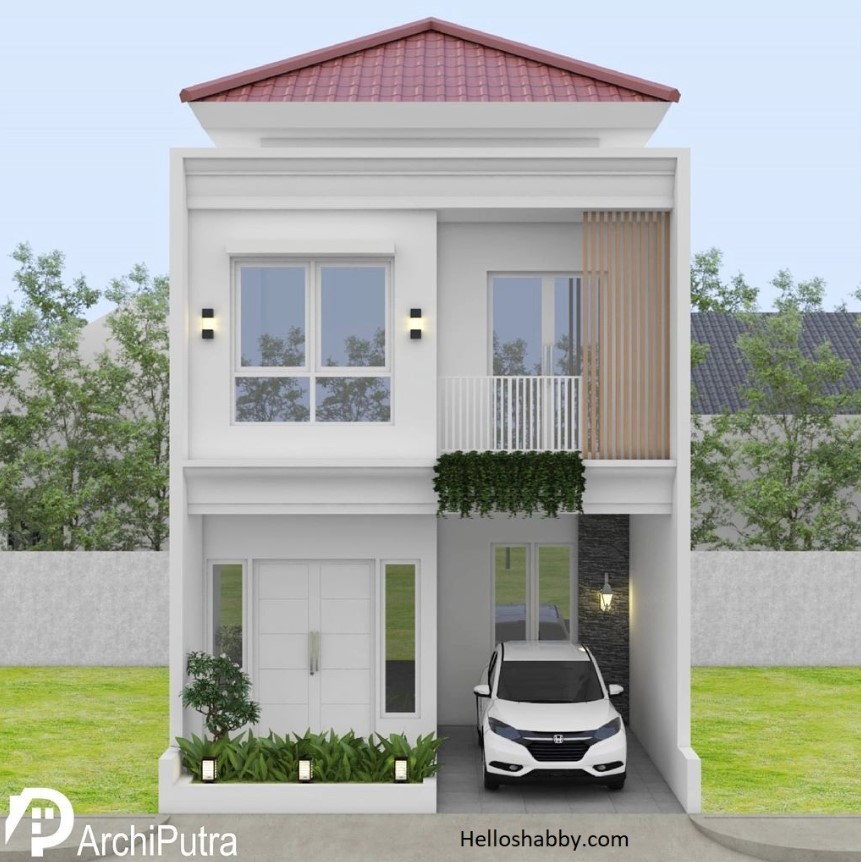 Desain Rumah Minimalis 2 Lantai 6×12 dengan Balkon