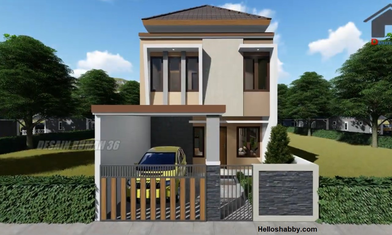 Desain Rumah Minimalis 2 Lantai 6×12 dengan Teras